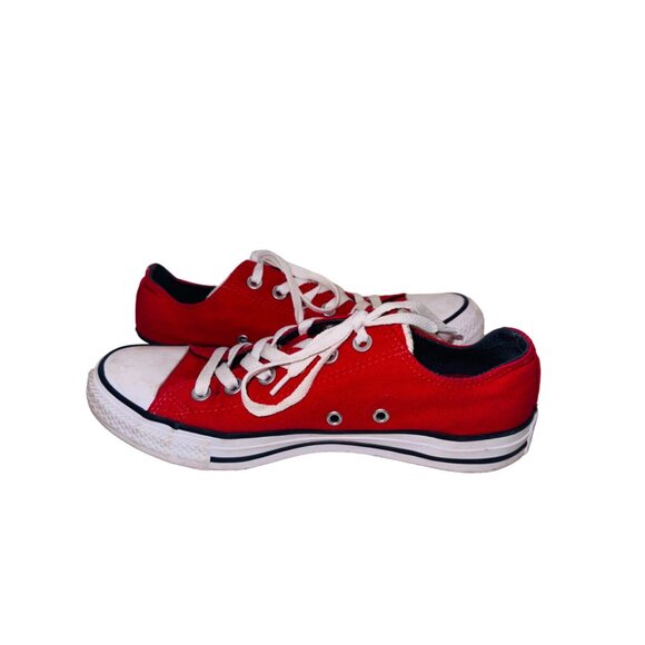 Converse Unisex Low Top Red Sneaker W8 M6 Canvas Casual Shoes School Girl Skater - Picture 8 of 11